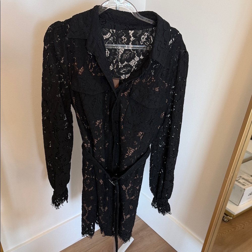 Fate Black Lace Dress with Long Sleeves